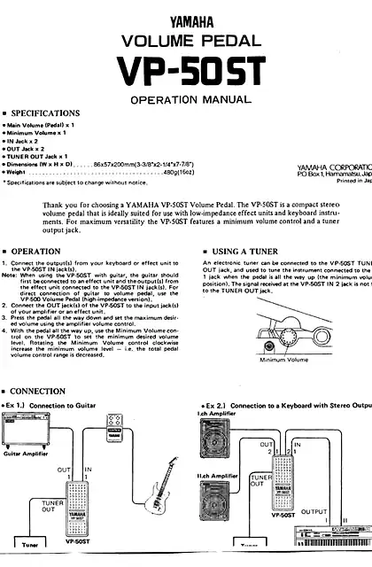 yamaha雅马哈VP-50ST Operation Manual (Image)